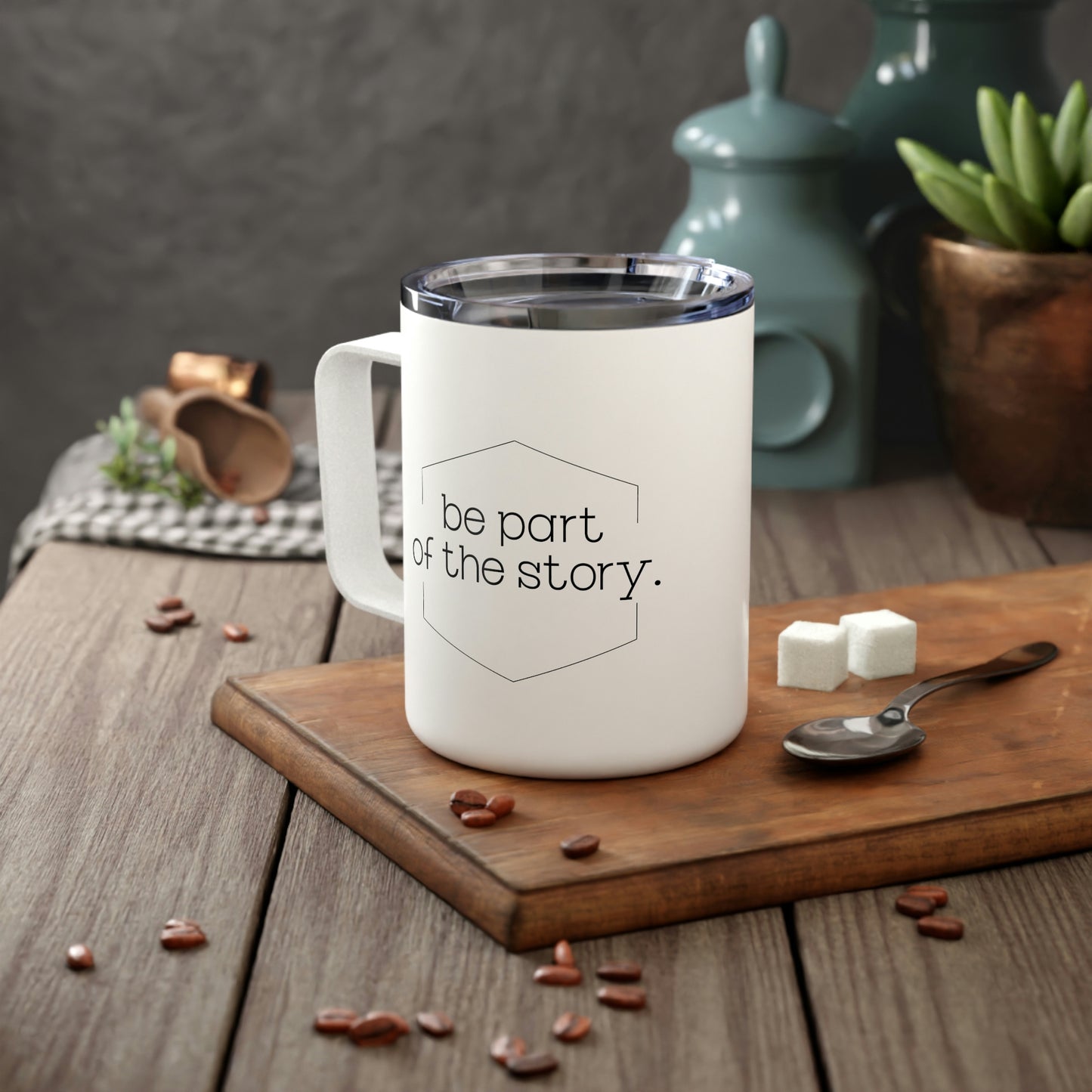 Be Part of the Story English Insulated Coffee Mug, 10oz