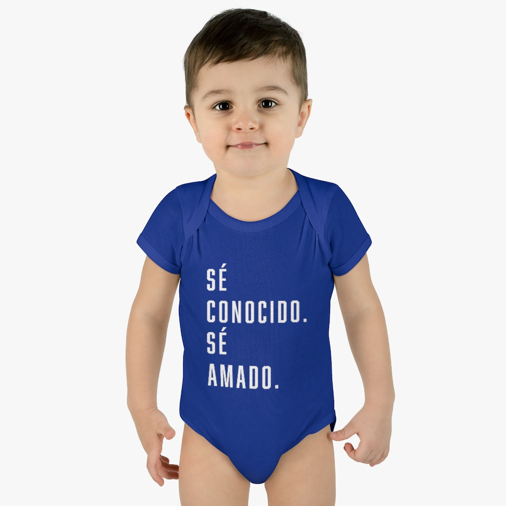 "Be Known. Be Loved." Infant Baby Rib Onesie - Spanish